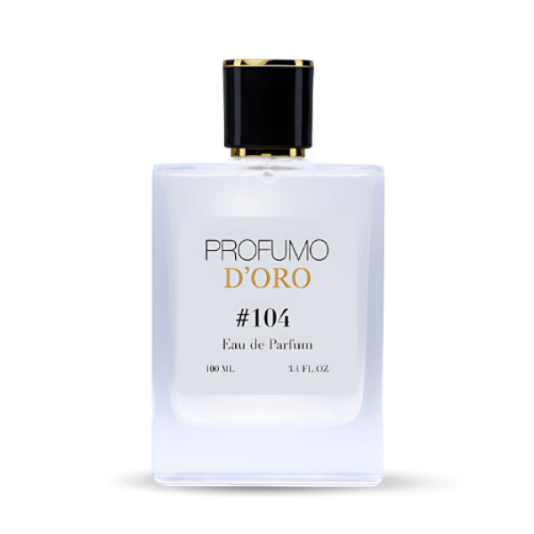 Profumo D’oro #104 – moderner Herrenflakon, Hauptansicht des aquatisch-holzigen Eau de Parfum